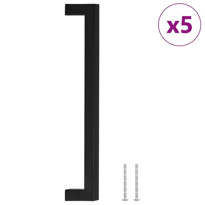 vidaXL - Handvatten - 5 - st - 224 - mm - roestvrij - staal - zwart