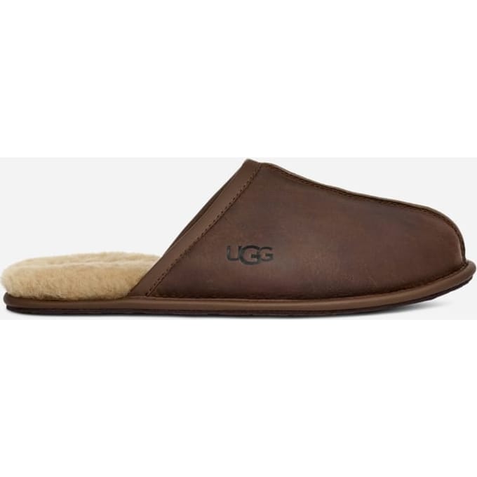 UGG® Scuff for Men in Brown, Size 7, Leather/Polyester/Wool