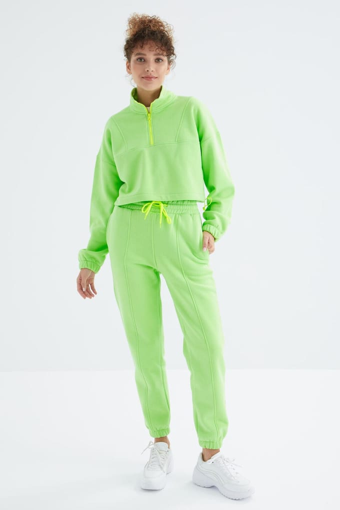 Oversized Fleece Sweatshirt en Broek Set
