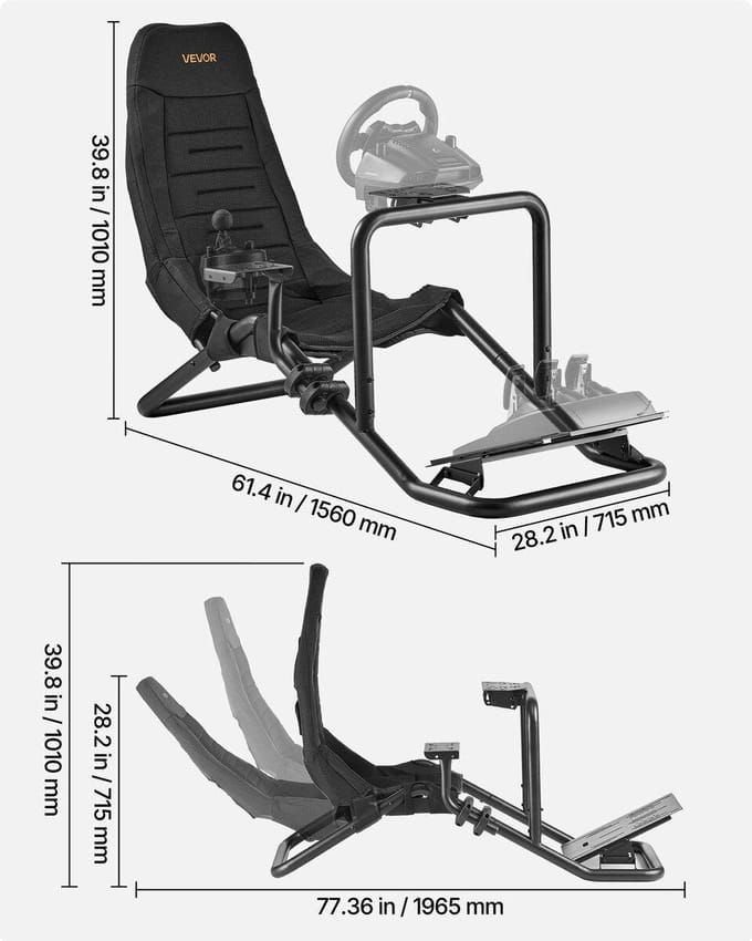 Race Wielstandaard, Robuuste Geïntegreerde Simulator Cockpit Stuurstandaard, Geschikt voor Logitech G25,G27,G29,G920,G923, Thrustmaster T300RS,TX