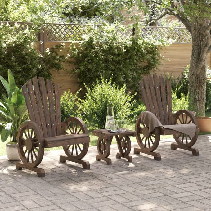 vidaXL - 3-delige - Loungeset - massief - vurenhout