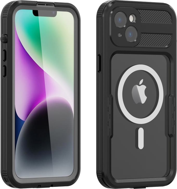 Turtle Shift Volledig waterdicht en stofdicht hoesje Geschikt Voor iPhone 14 - Magnetische ring