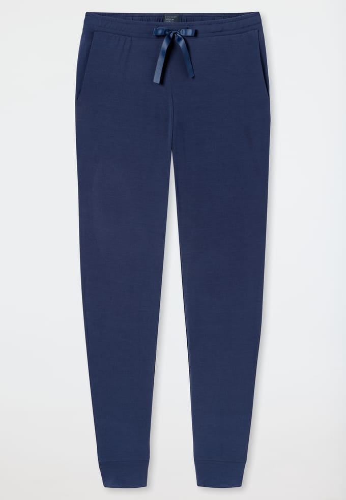 Langere loungebroek van modalvezel met manchetten, blauw - Mix+ Relax 38