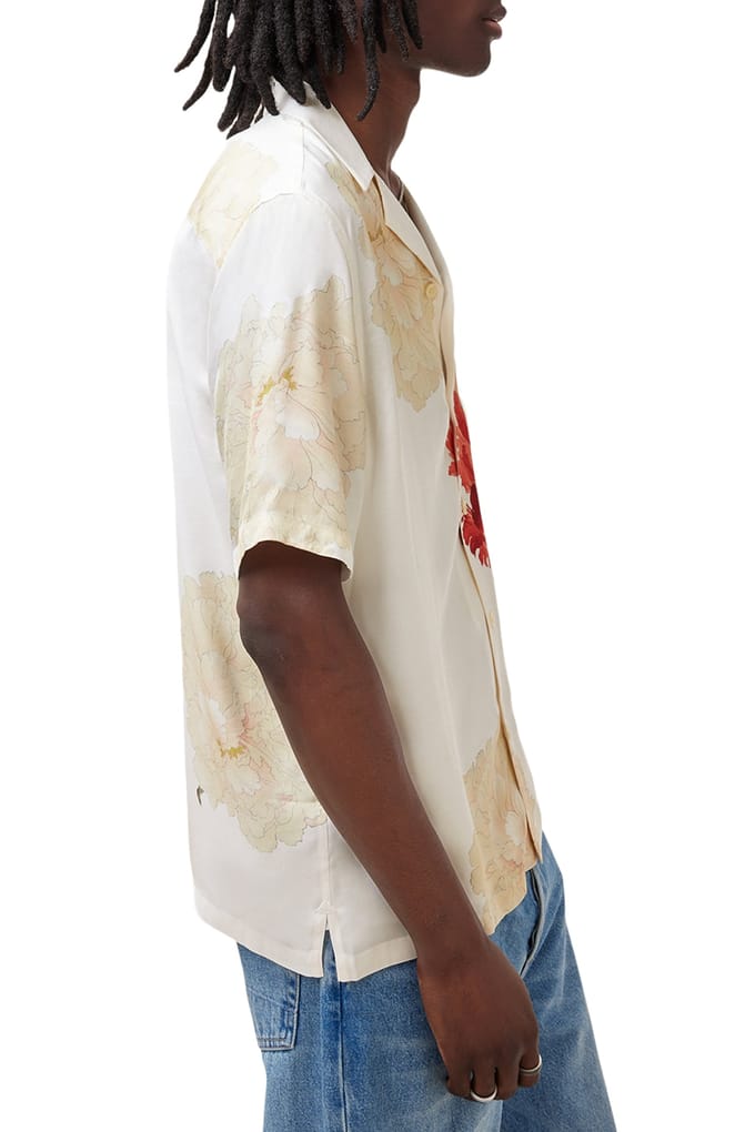 AllSaints Fleur Ss Shirt White Größe: XL | Casual hemden Outlet | Herren | Weiß