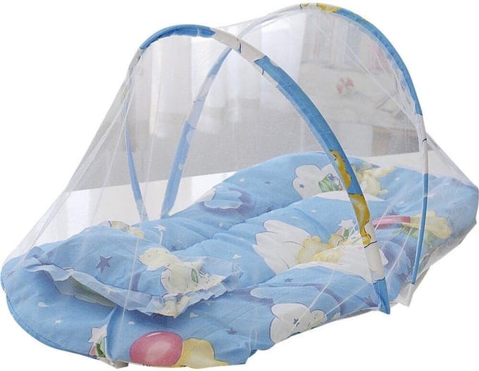 Draagbaar Babybed met Muskietennet - Inklapbaar en Ademend Reisbedje