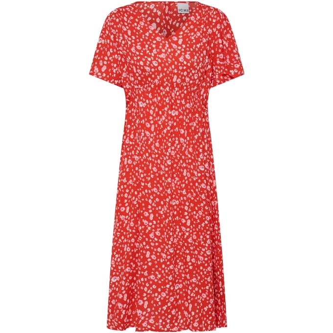 Ichi IHMARRAKECH AOP DR25 Dames Jumpsuit - FIERY RED FLOWER