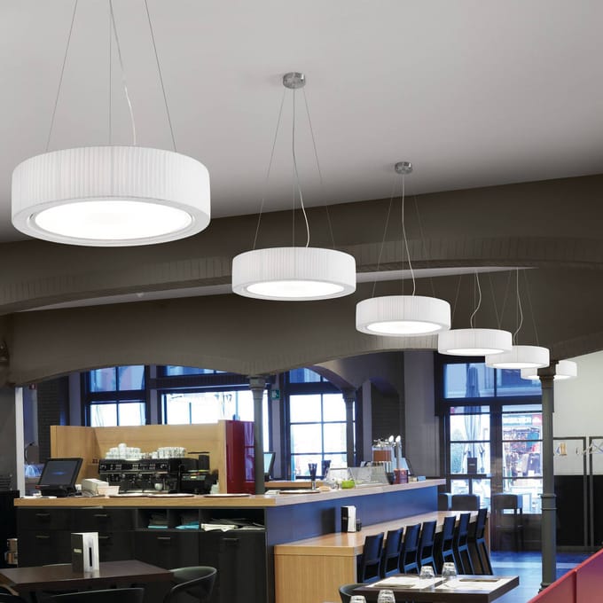Bover LED plafondlamp Urban, zilver/wit, Ø 60 cm