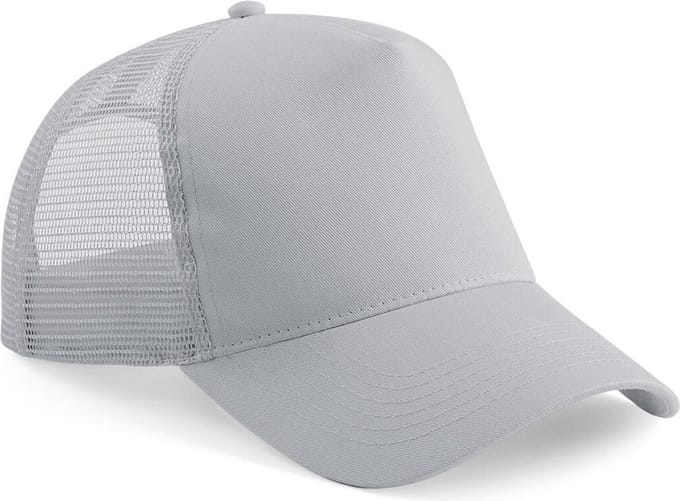 Beechfield Heren Half Mesh Trucker Cap / Hoofddeksel (Lichtgrijs / Lichtgrijs)