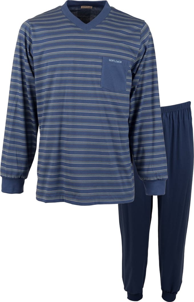 Gentlemen heren pyjama - maat M - Streep azul - V-hals