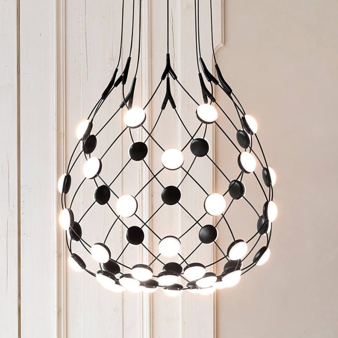 Luceplan Mesh Hanglamp Ø55 Zwart 5 Meter