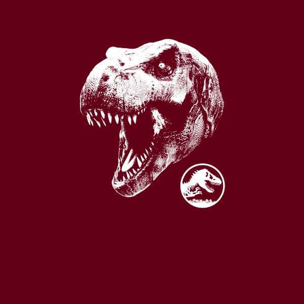 Jurassic Park T Rex Hoodie - Burgundy - S