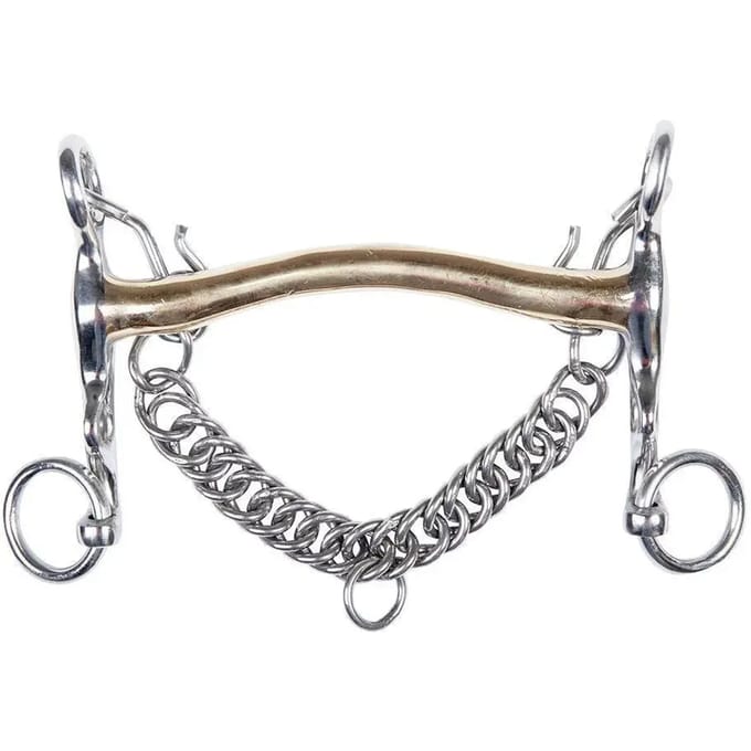 Mors de bride voor paard in maillechort HKM 5 cm