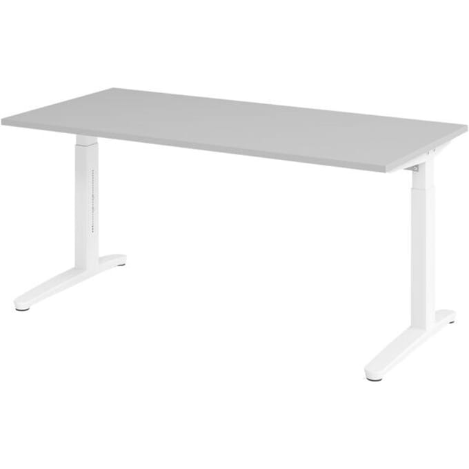 Bureau in hoogte verstelbaar (handmatig) »Alicante« 160 cm onderstel wit slede w
