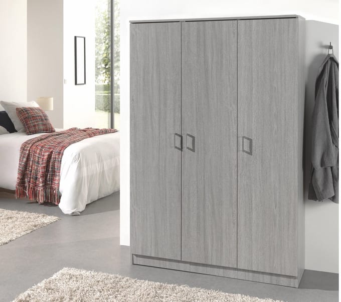 Belfurn - Linnenkast 3 deuren 120cm eden new grey oak