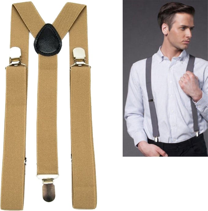 Bretels - Goud - met stevige clip - luxe - heren bretels - unisex