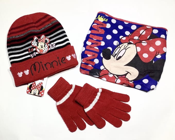 Disney Minnie Mouse Winter Set 3-delig - Muts + Col + Handschoenen - Rood - maat 54 cm (+/- 3-7 jaar)