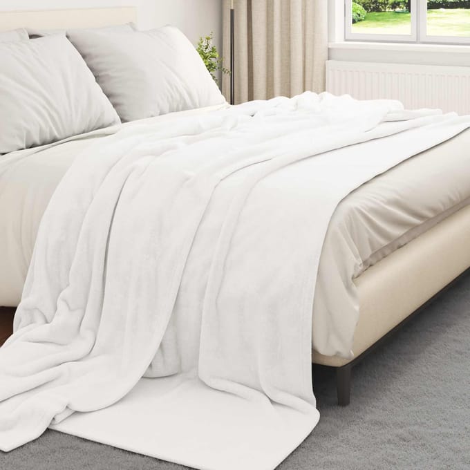 vidaXL - plaid - Wit - 220 - x - 240 - cm - 1.37 - kg - Fleece