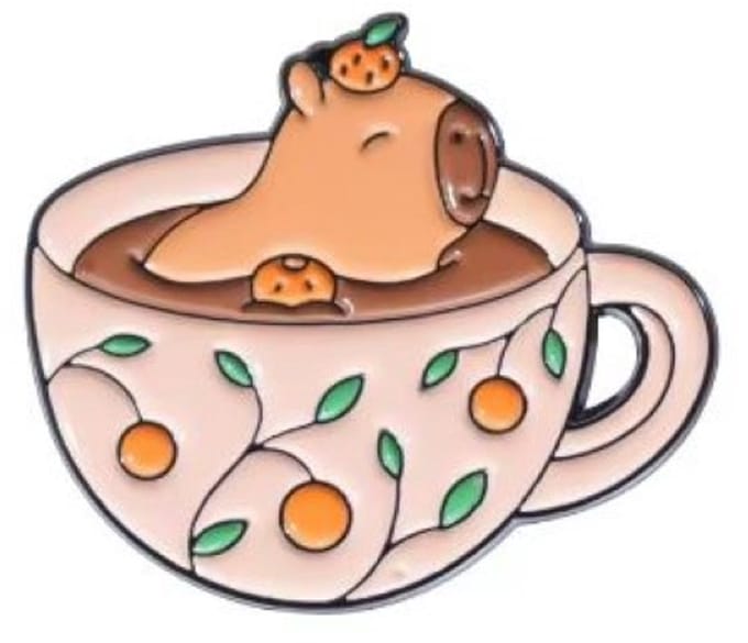 Pin Broche - enamel pin - kledingspeld - Capybara thee