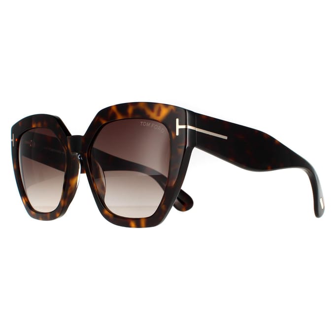 Tom Ford Cat Eye Dames Dark Havana Gradiënt Roviex Brown FT0939 Phoebe zonnebril
