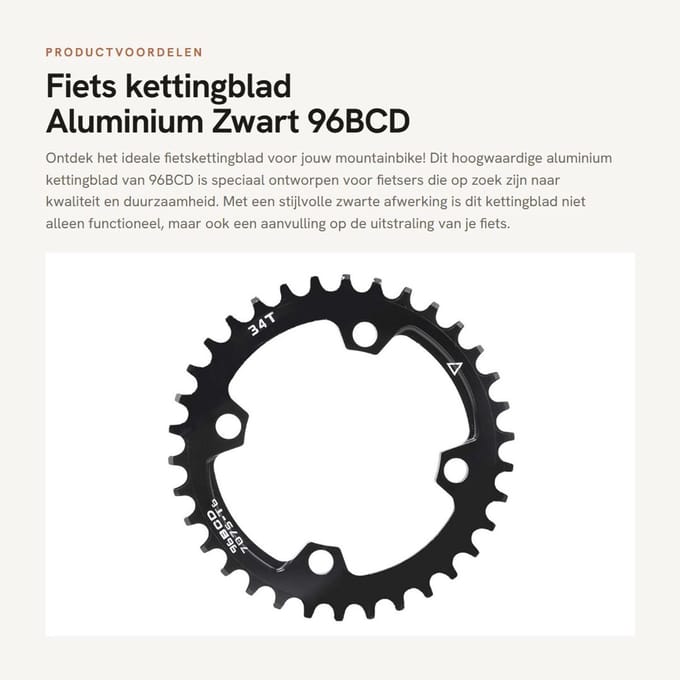 Dailygoods- Kettingblad Aluminiumlegering 32t/34t/36t - Standaard