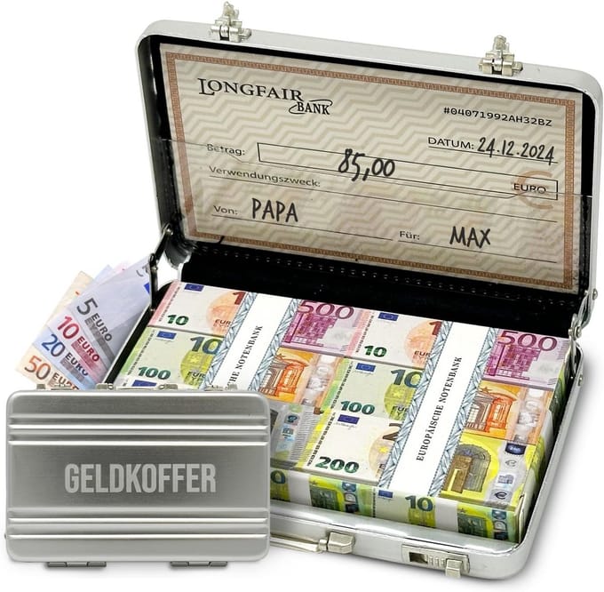 Miniatuur geldkoffer voor originele geldgeschenken