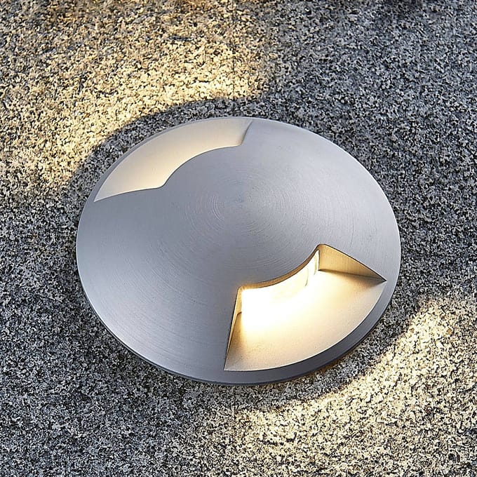 Lucande - Grondspots - 1licht - Aluminium - H: 2 cm - GU10 - titanium