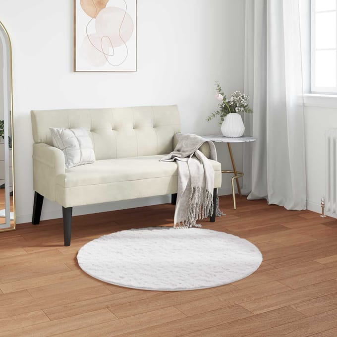 vidaXL - Antislip - vloerkleed - van - imitatie - konijnenbont - OLITE - Wit