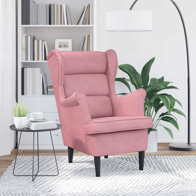 vidaXL Fauteuil fluweel roze