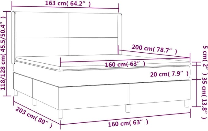 vidaXL - Boxspring - met - matras - fluweel - donkergroen - 160x200 - cm