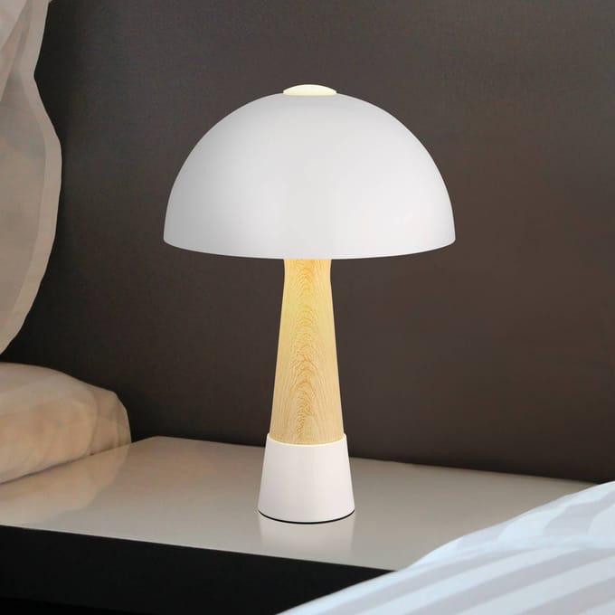 Tafellamp - beige - PAULIN - metaal - Ø 25cm - E27 - 51570122 - Globo