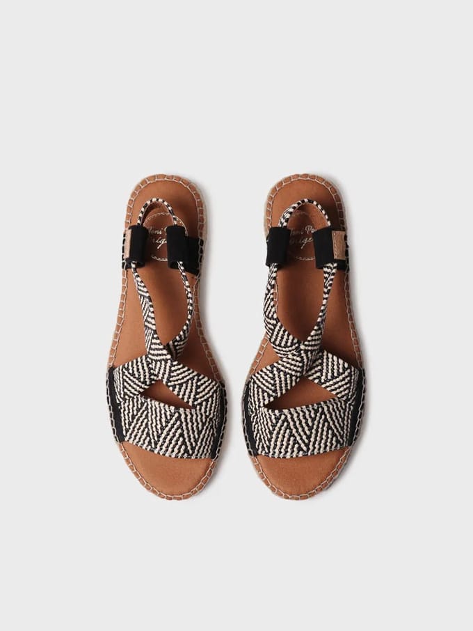 Open espadrille voor dames met veelkleurig elastiek | ELIANA
