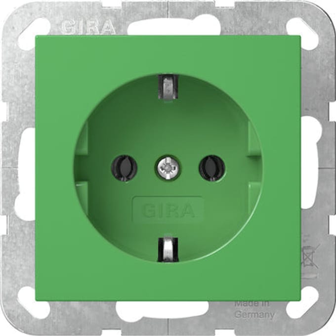 Gira Systeem 55 Groene SCHUKO Stopcontact 16A 250V - 4455107