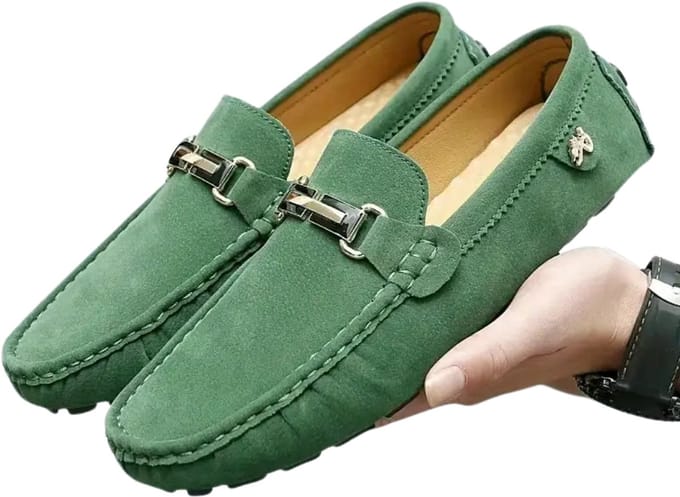 Livano Loafers Heren - Met Hak - Herenschoenen - Instappers - Groen - Maat 46
