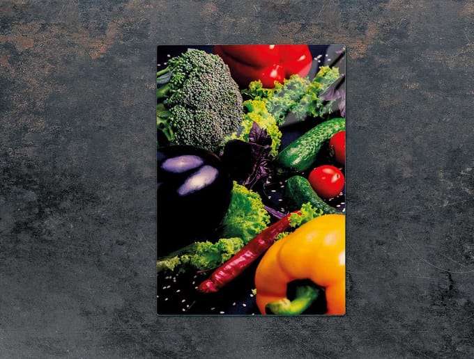 TMK ArtDeko - Snijplank - 35x52 cm - Motief: Warzywa - Glas