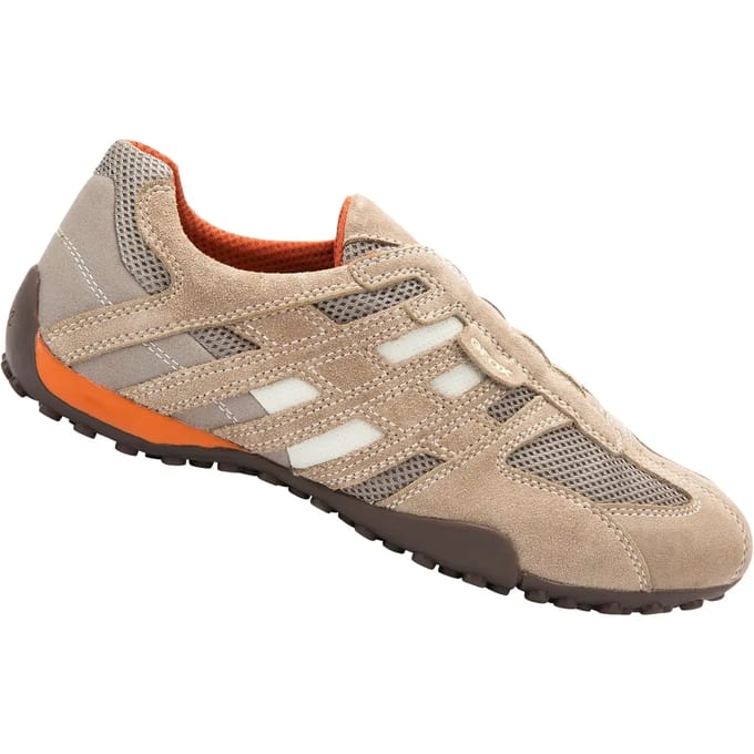 GEOX SNAKE HEREN Sneakers - BEIGE/DONKERORANJE - Maat 40