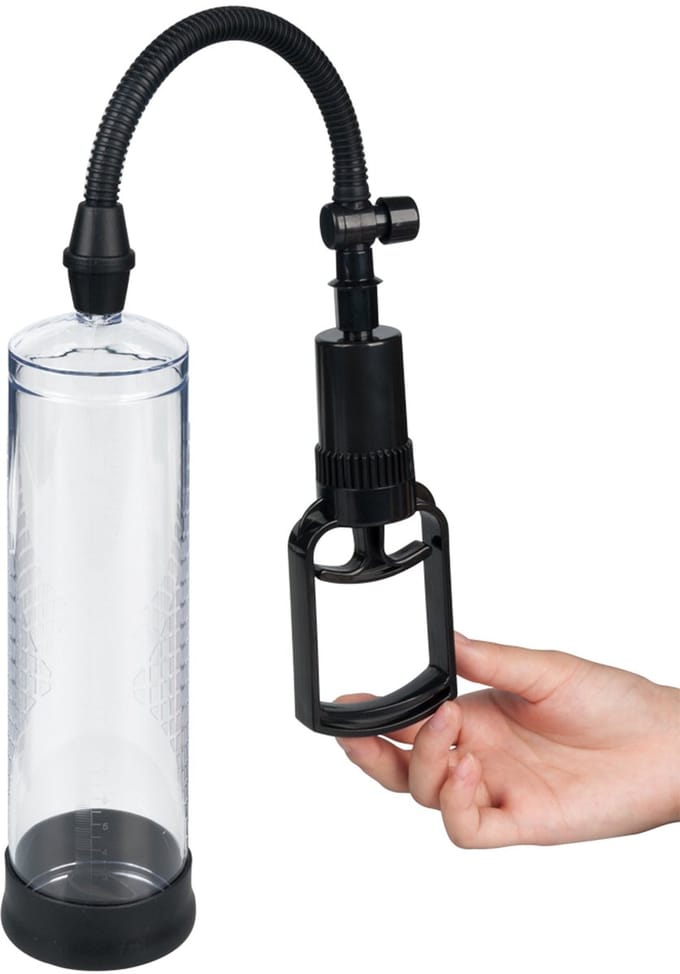 Penis Pomp Basic - 25 cm - Transparant/Zwart