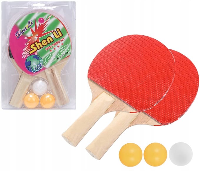 Tafeltennisset: 2 Batjes en 3 Balletjes