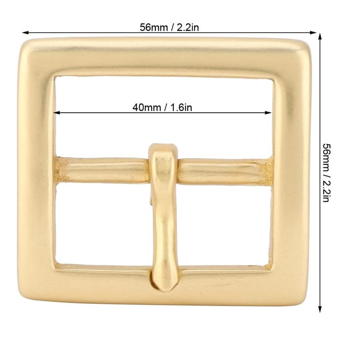 Messing Riemgesp Enkele Pin Eindbalk Hak Goud Leer Ambacht Tas Hardware Accessoires 40x56mm beige