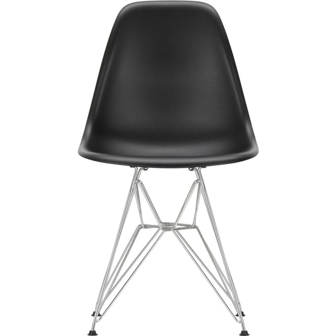 Vitra - DSR Eames Plastic Sidechair - verchroomd - diepzwart RE