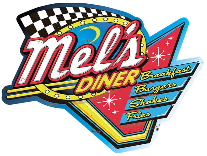 Signs USA - wandbord - dibond - Mels Diner - 62 x 46 cm - roest