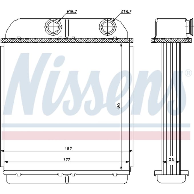Warmtewisselaar, interieur verwarming NISSENS 73644
