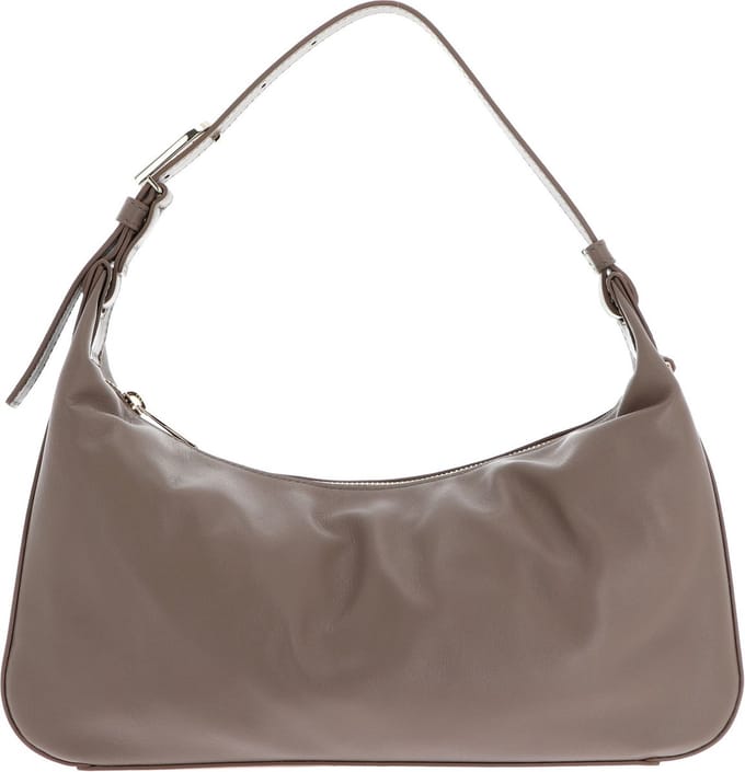 FURLA Leren Schoudertas Flow Shoulder Bag 29 Greige Taupe