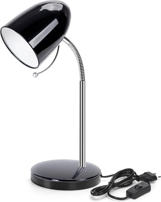 Aigostar 10COL - Bureaulamp - H280mm - E27 Fitting - Verstelbaar - Tafellamp – Ledlamp - Zwart