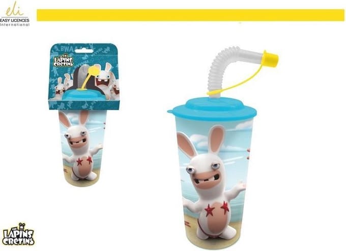 Raving Rabbids drinkbeker 3d met rietje