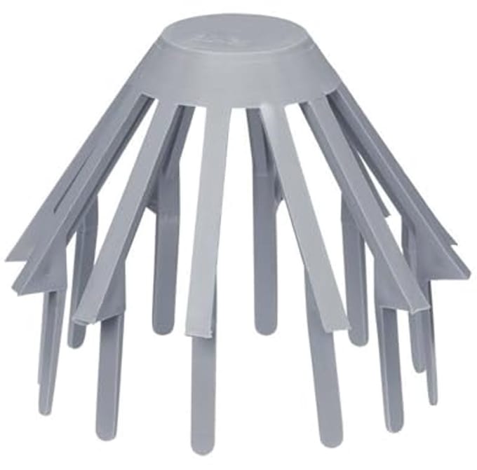 Bladvanger van PVC-kunststof 85-100mm grijs voor dakgoten