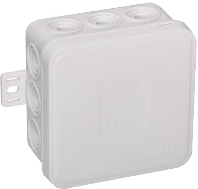 Kabelbox Inbouw Aansluitdoos IP54 met 12 Doorvoeren - 75x75x41mm (Wit)