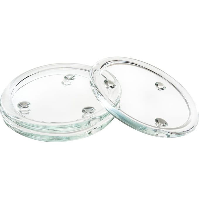 VBS Kaarsen glazen onderzetter, 3 stuks, Ø 13 cm