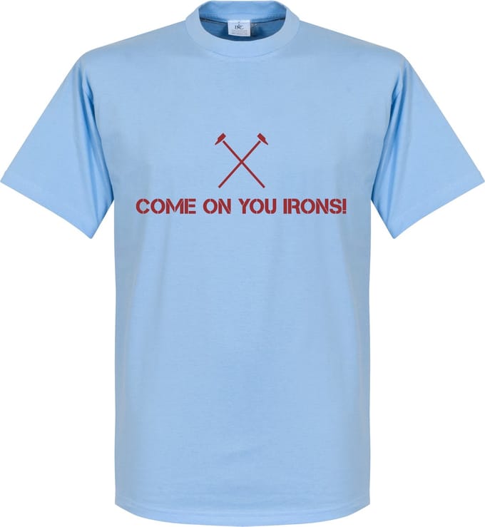 Come On You Irons T-shirt - Lichtblauw - XXL