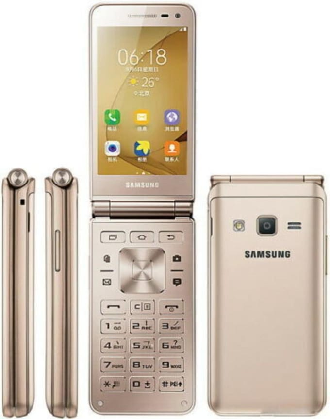 Samsung Galaxy Folder 2 G160N 4G LTE Reconditionné Original 2 Go de RAM 32 Go de ROM Clapet Débloqué Smartphone or