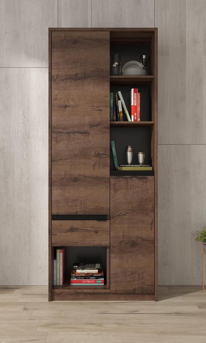 Meubella - Boekenkast Diplo - Eiken - 80 cm